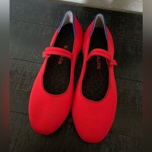 Red MaryJanes Rothy’s Flats